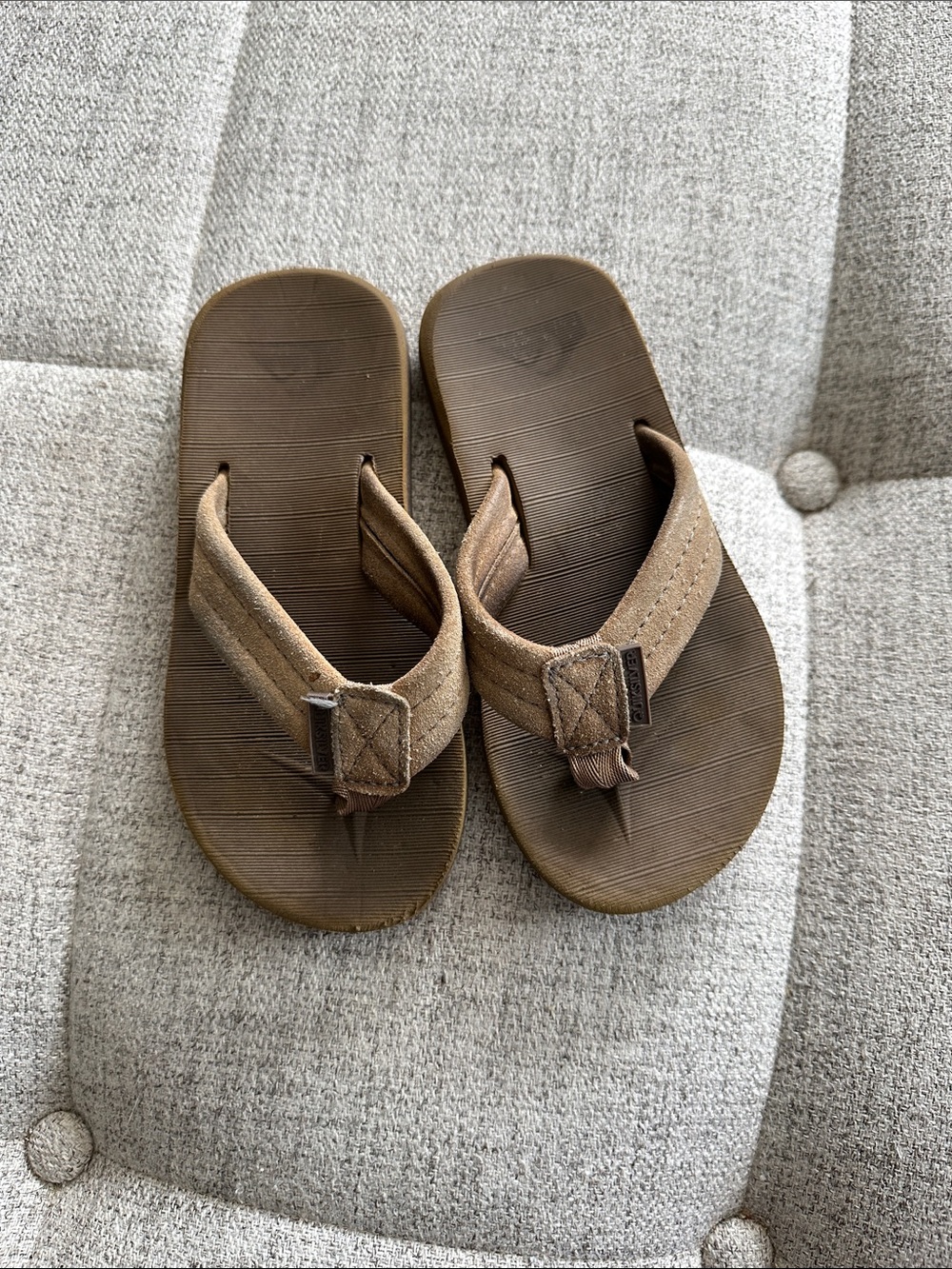Quiksilver Boys Brown Canvas Flip Flops